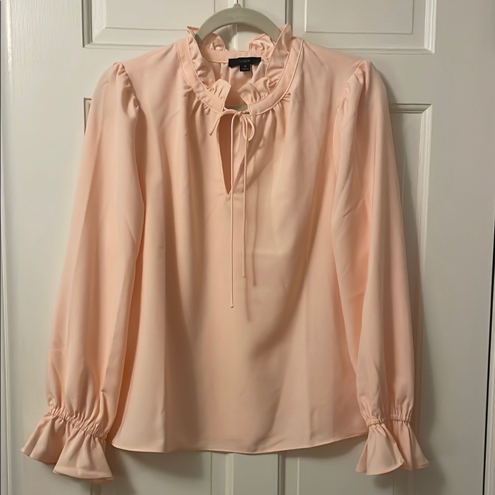 Elegant Peach Ruffle Blouse